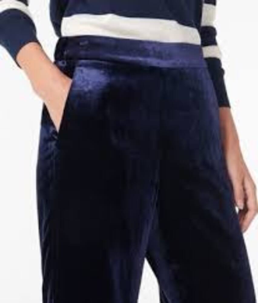 J Crew Peyton Velvet Pull-on Pant Navy Twilight Size14 New With Tags